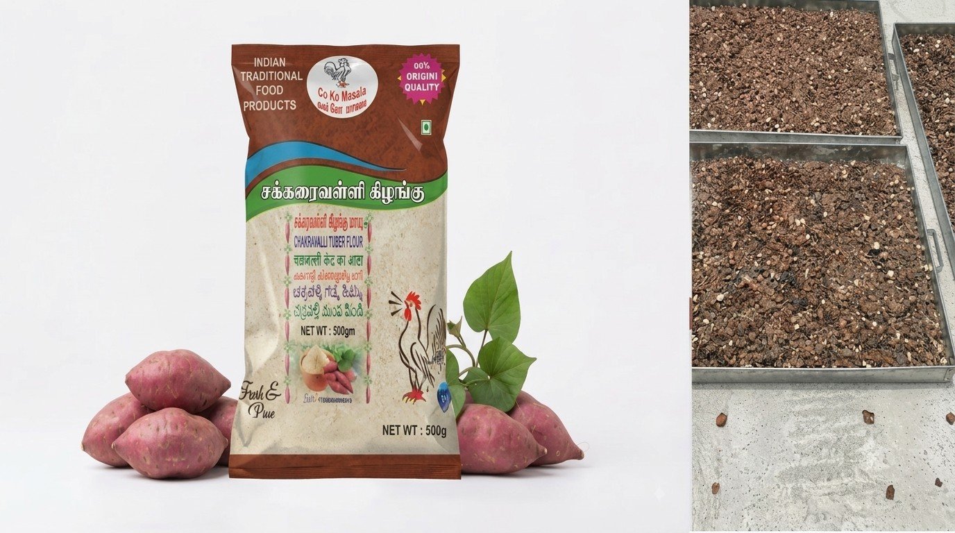 Sweet Potato Flour - SAKKARAVALLI KIZHANGU FLOUR(சர்க்கரைவள்ளி கிழங்கு மாவு) - Image 3